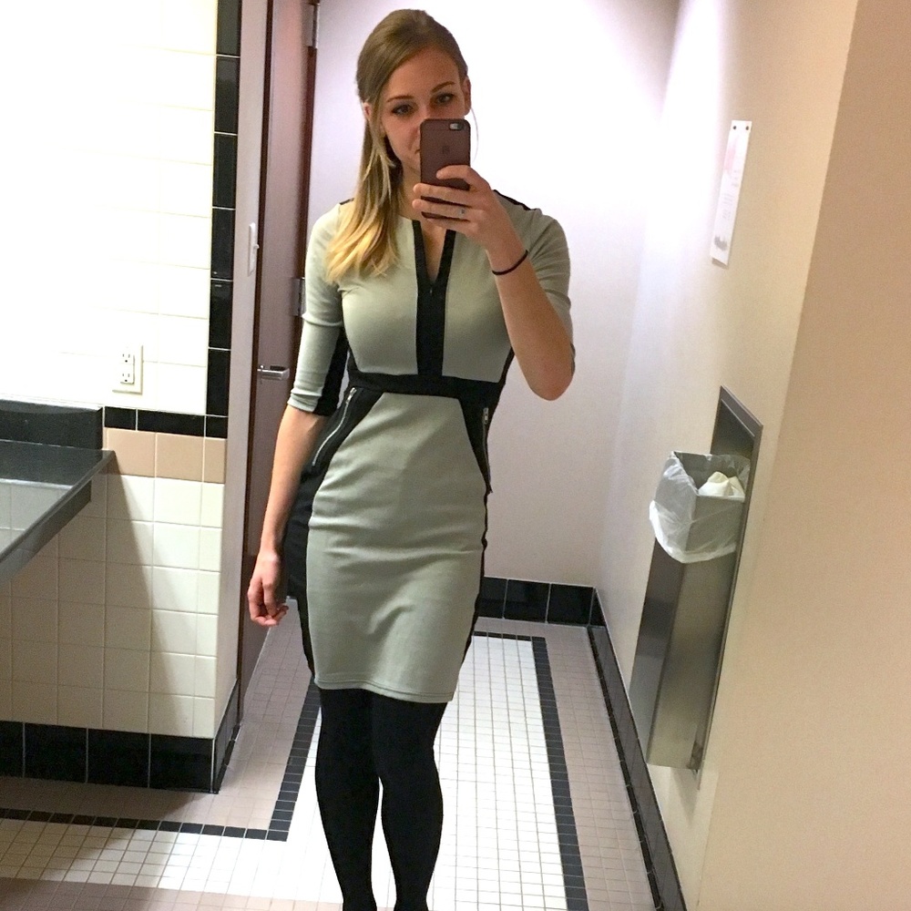 Grey Sheath Style Dress